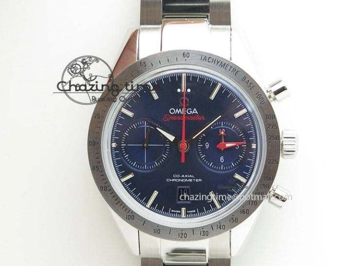 0515 Elegant Seamaster Pro Chrono RG OM Best Edition Black Ceramic Black Dial On Gummy Strap A 8128